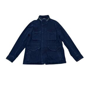 Vintage Lucky Brand Navy Cotton Field Jacket Mens Size Large M65 Style